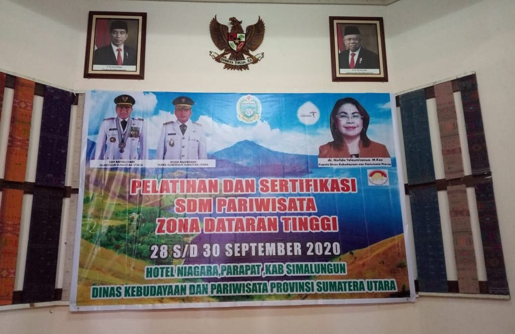 DISBUDPAR PROVSU Adakan Pelatihan Dan Sertifikasi SDM Pariwisata Zona Dataran Tinggi