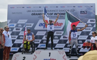 Pembalap Prancis Jean Bruno Juara Dunia Aquabike Endurance Grand Prix Of Indonesia